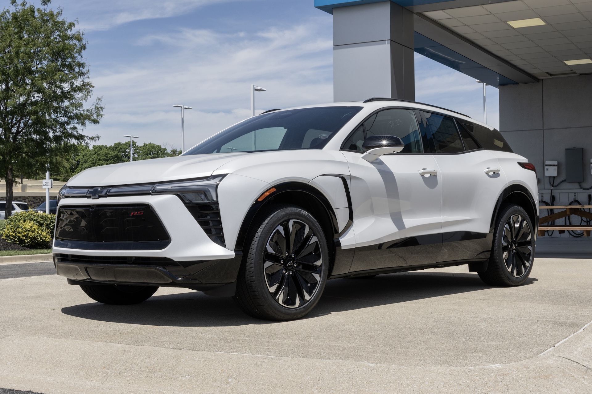 Chevrolet Blazer EV RS RWD Electric SUV display. Chevy offers the Blazer EV with up to 334 miles driving range. MY:2025