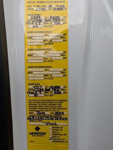 2025 Chevrolet Silverado 3500 HD Chassis Cab 2WD Reg Cab 171" WB, 84.5" CA Work Truck