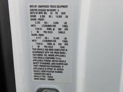 2025 Chevrolet Silverado 3500 HD Chassis Cab 4WD Reg Cab 146" WB, 60" CA Work Truck