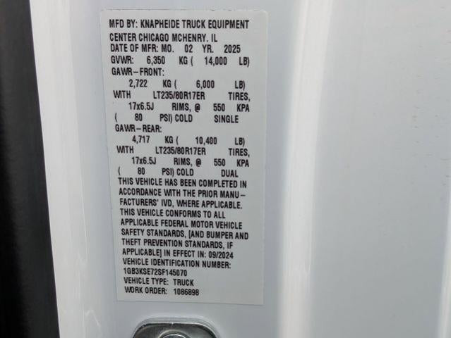 2025 Chevrolet Silverado 3500 HD Chassis Cab 4WD Reg Cab 146" WB, 60" CA Work Truck