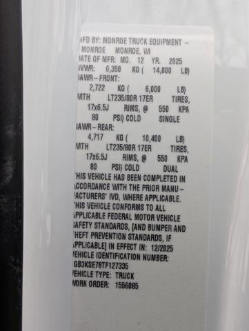 2026 Chevrolet Silverado 3500 HD Chassis Cab 4WD Reg Cab 146" WB, 60" CA Work Truck