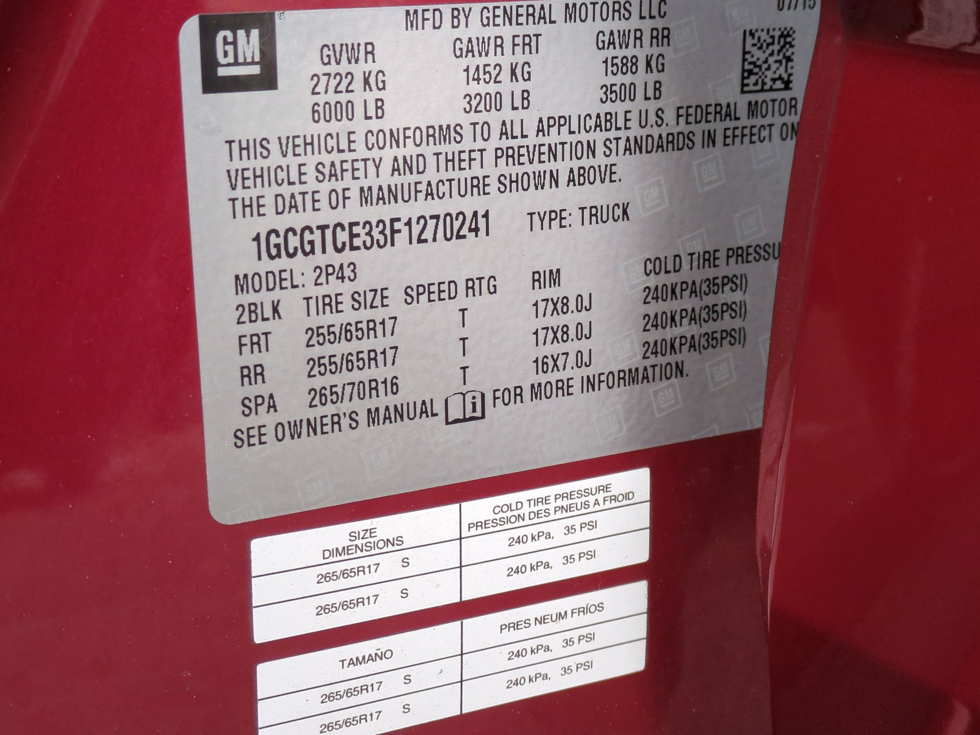 2015 Chevrolet Colorado 4WD Z71