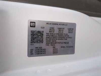 2026 Chevrolet Express Cargo 2500 2500 Regular Wheelbase Rear-Wheel Drive