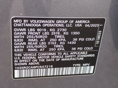 2023 Volkswagen Atlas 3.6L V6 SEL R-Line Black