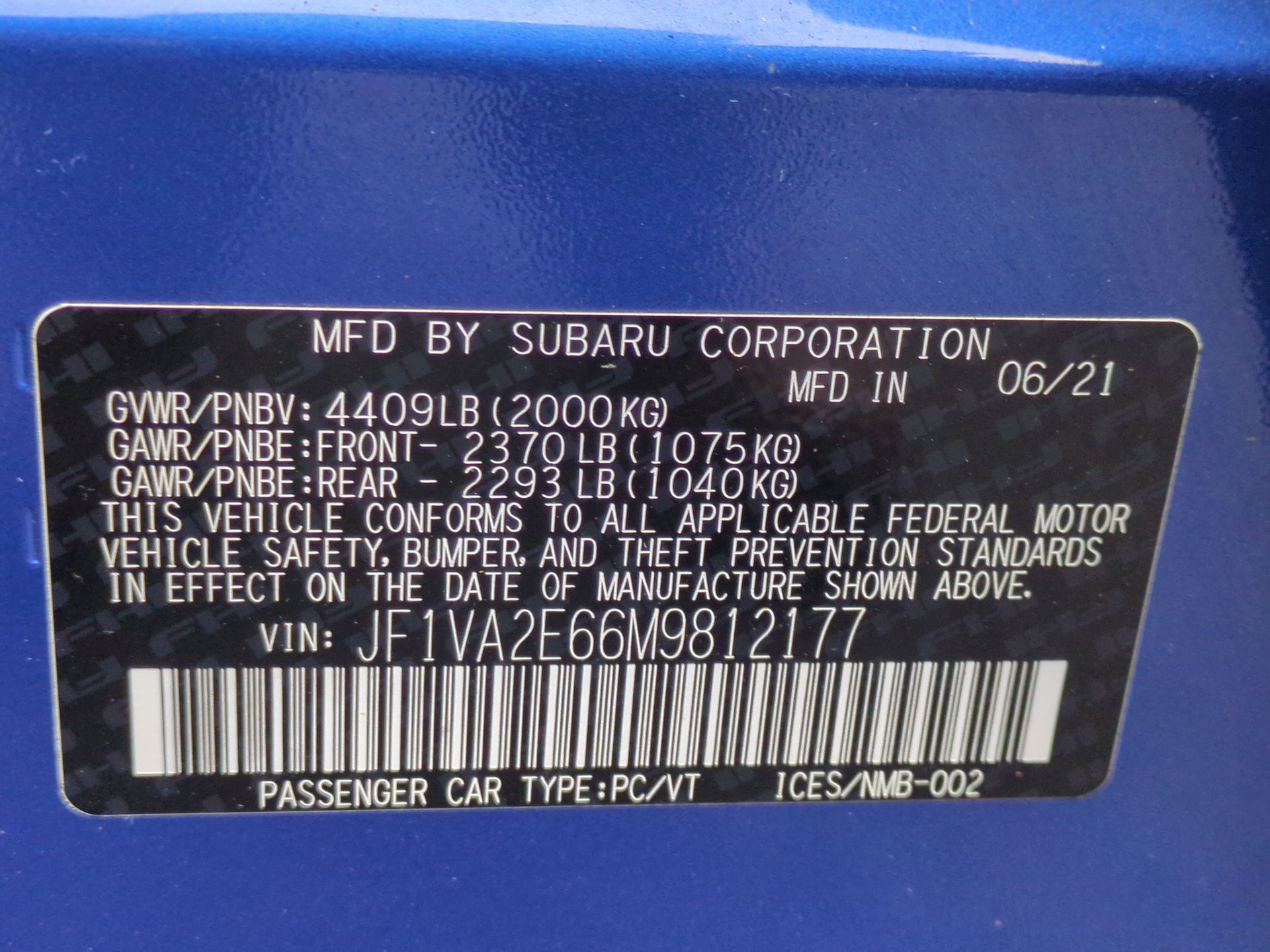 2021 Subaru WRX STI STI