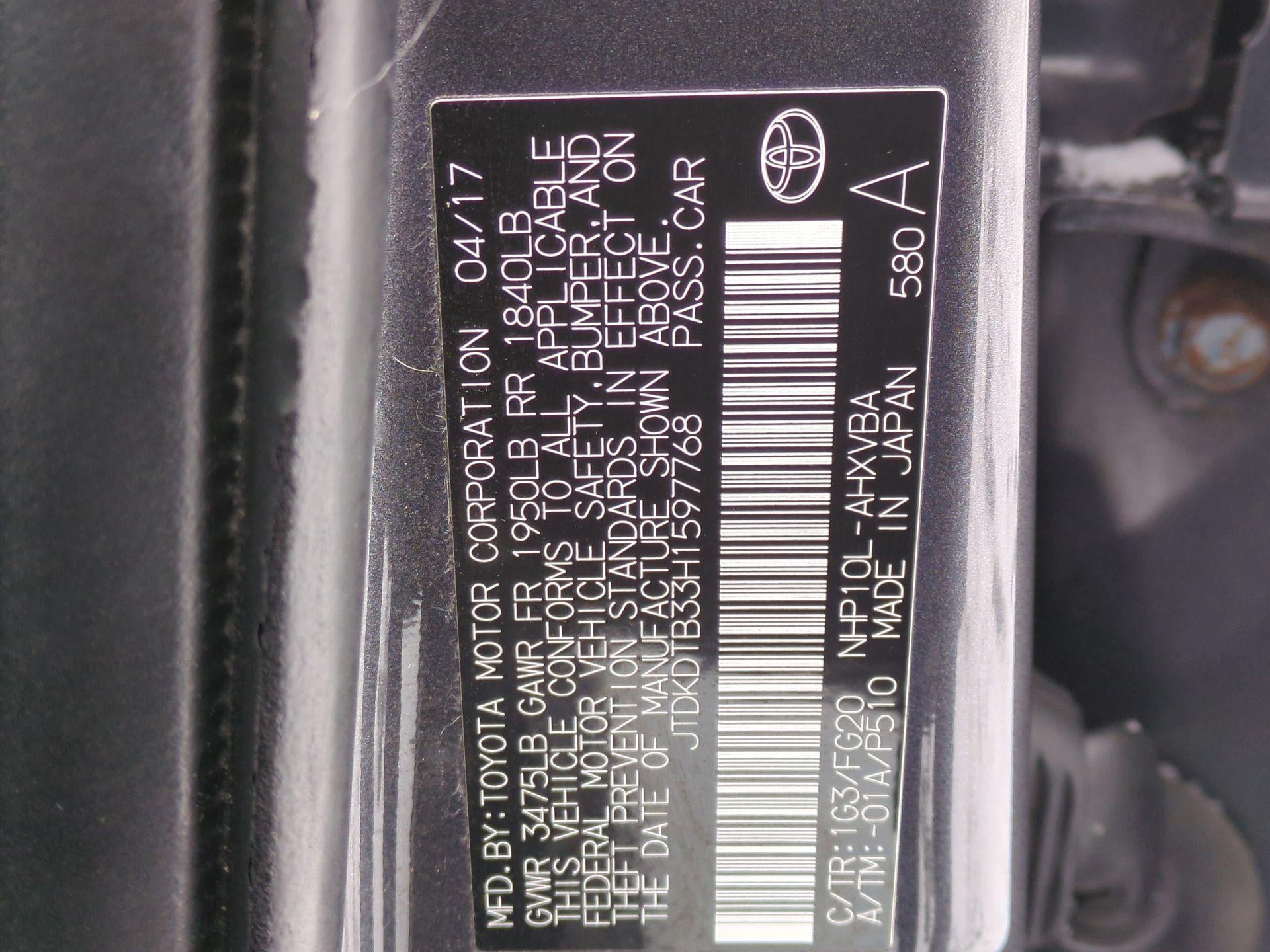 2017 Toyota Prius c Two