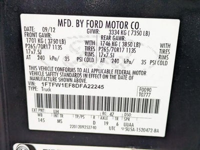 2013 Ford F-150 4WD SuperCrew 5-1/2 Ft Box XLT