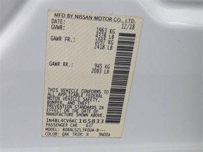 2019 Nissan Altima 2.5 SR Sedan