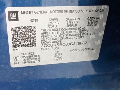 2018 Chevrolet Silverado 1500 Crew Cab Short Box 4-Wheel Drive LTZ