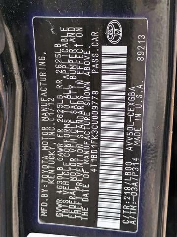 2012 Toyota Camry Hybrid 4dr Sdn XLE (Natl)