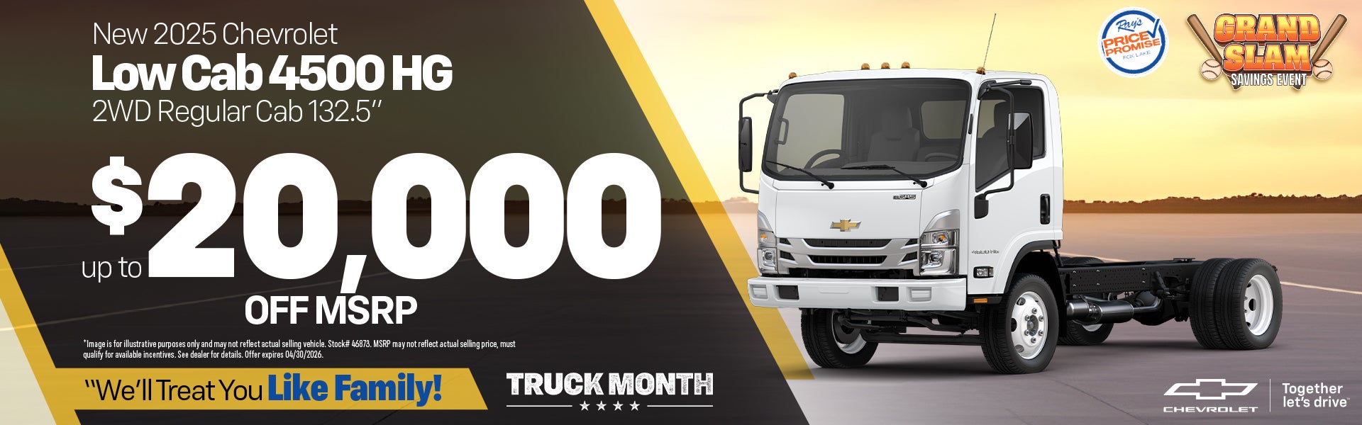 New 2025 Chevy Low Cab 4500 HG 2WD Regular Cab 132.5"