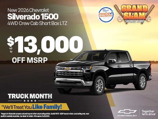 New 2026 Chevy Silverado 1500 4WD Crew Cab Short Box LTZ