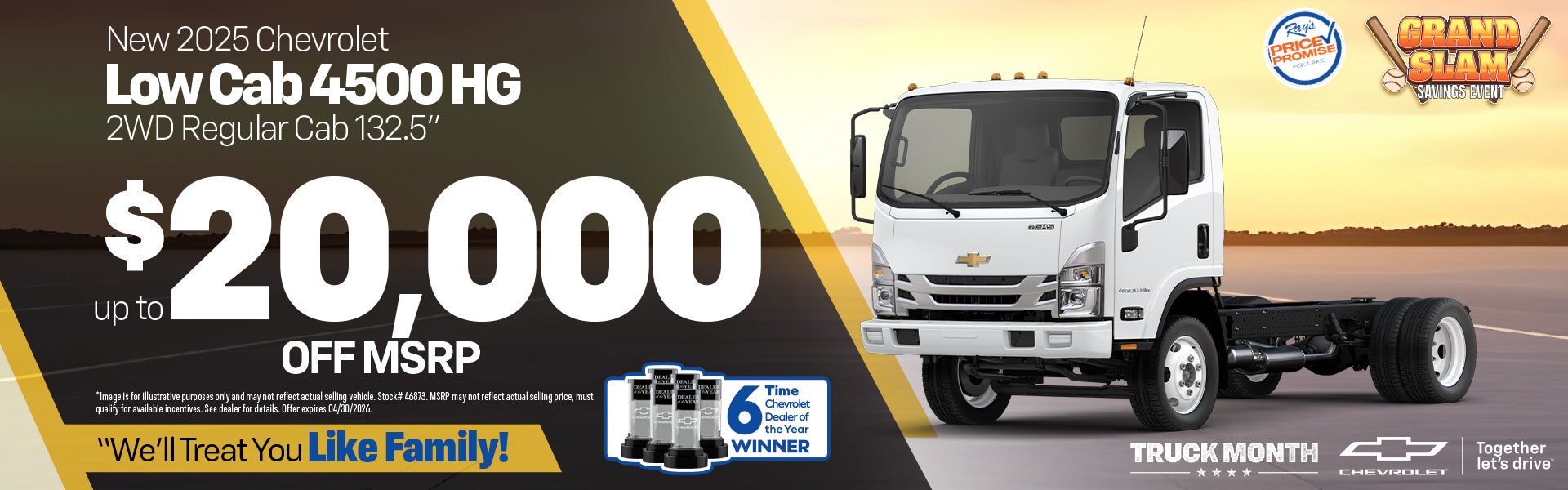 New 2025 Chevy Low Cab 4500 HG 2WD Regular Cab 132.5"