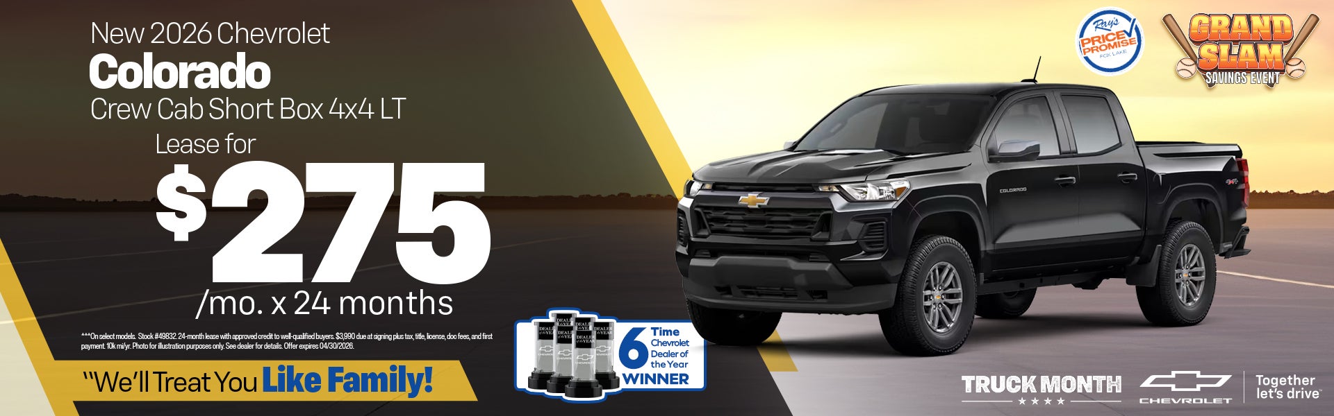 New 2026 Chevy Colorado Crew Cab Short Box 4x4 LT