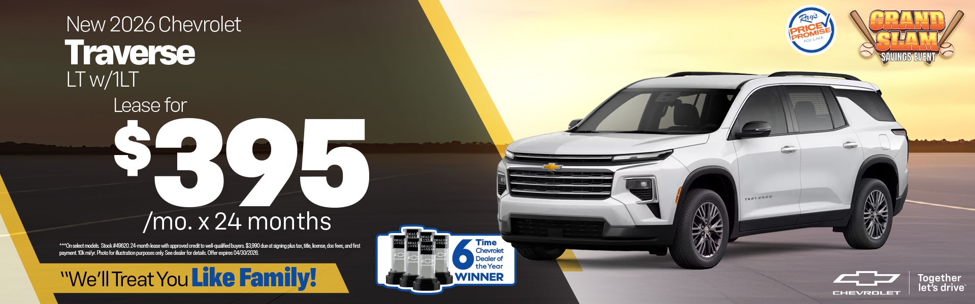 New 2026 Chevy Traverse LT w/1LT