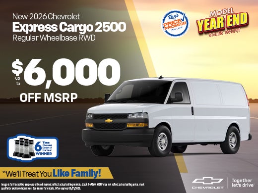 New 2026 Chevrolet Express Cargo 2500 Regular Wheelbase RWD