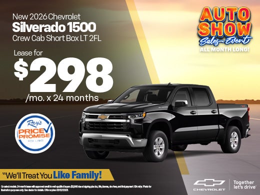 New 2026 Chevy Silverado 1500 Crew Cab Short Box LT 2FL