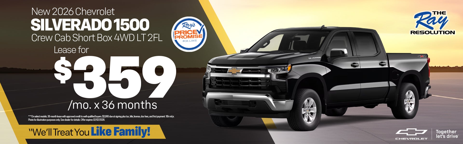 2026 Chevy Silverado 1500 Crew Cab Short Box 4WD LT 2FL