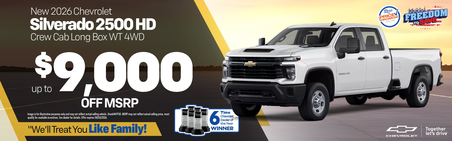 New 2026 Chevrolet Silverado 2500 HD Crew Cab Long Box WT 4W