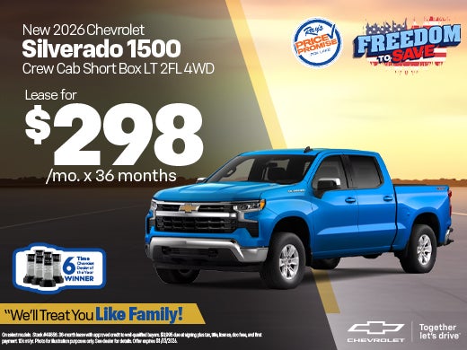 New 2026 Chevy Silverado 1500 Crew Cab Short Box LT 2FL FWD