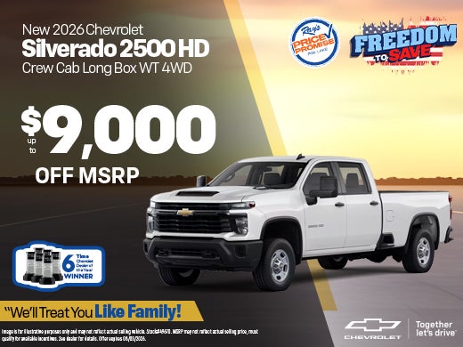 New 2026 Chevrolet Silverado 2500 HD Crew Cab Long Box WT 4WD