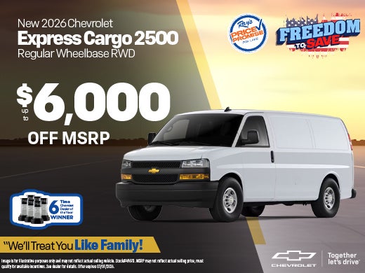 New 2026 Chevrolet Express Cargo 2500 Regular Wheelbase RWD