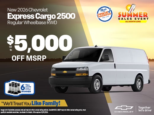 New 2026 Chevrolet Express Cargo 2500 Regular Wheelbase RWD