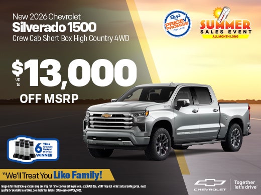 New 2026 Chevrolet Silverado 1500 Crew Cab Short Box High Country 4WD