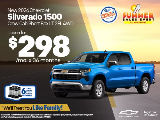 New 2026 Chevy Silverado 1500 Crew Cab Short Box LT 2FL FWD