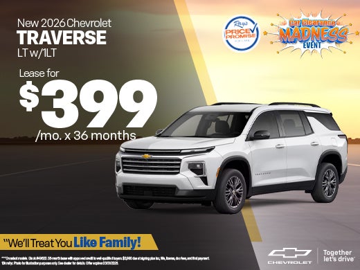New 2026 Chevy Traverse LT w/1LT