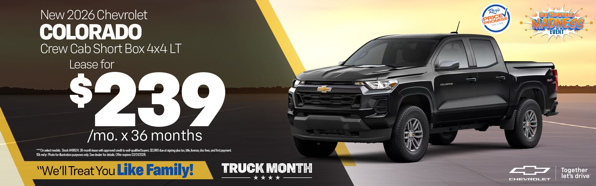 New 2026 Chevy Colorado Crew Cab Short Box 4x4 LT