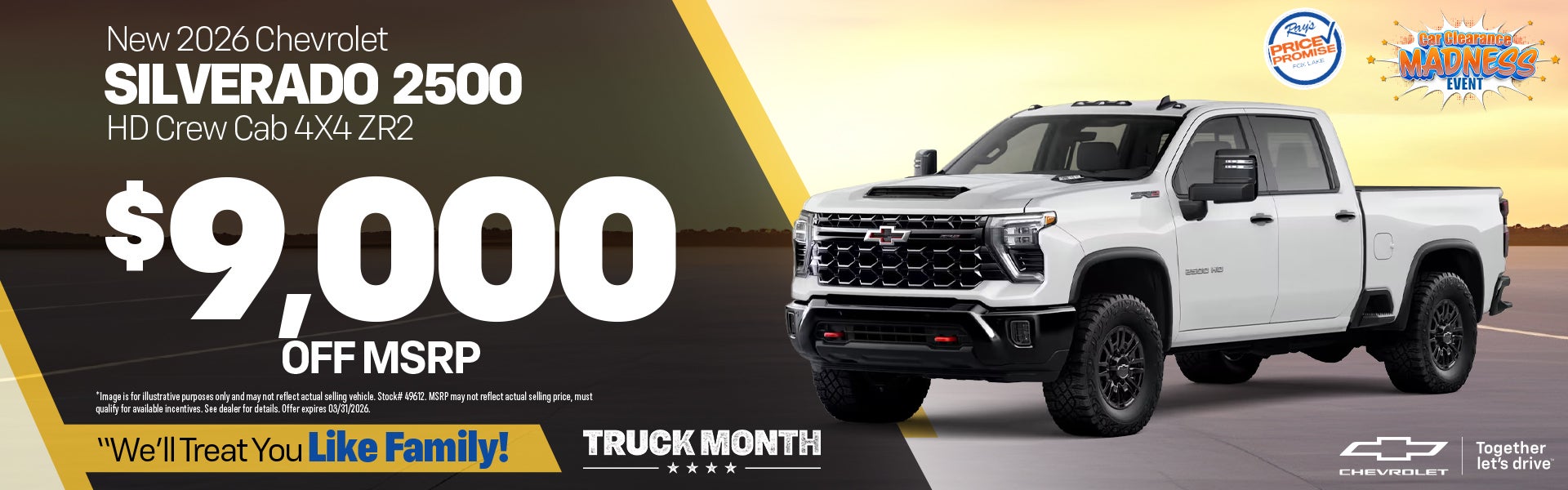 New 2026 Chevy Silverado 2500 HD Crew Cab 4x4 ZR2