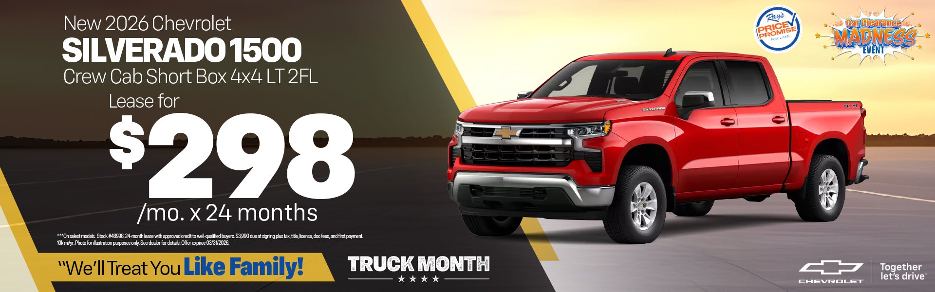 New 2026 Chevy Silverado 1500 Crew Cab Short Box 4x4 LT 2FL