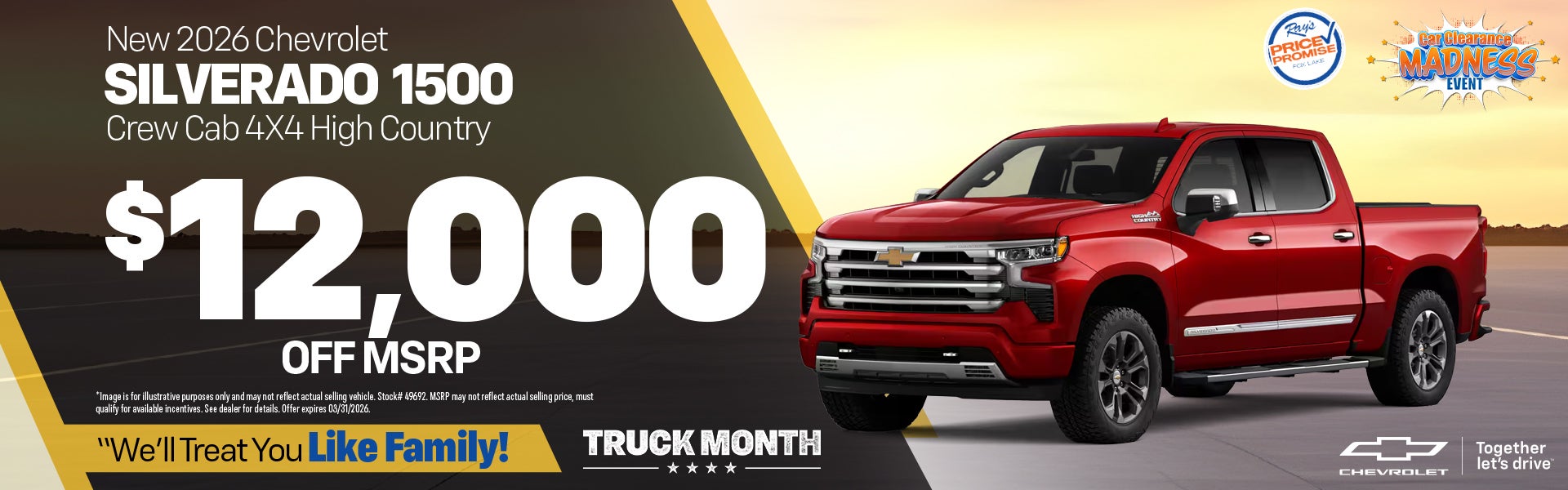 New 2026 Chevy Silverado 1500 Crew Cab 4x4 High Country