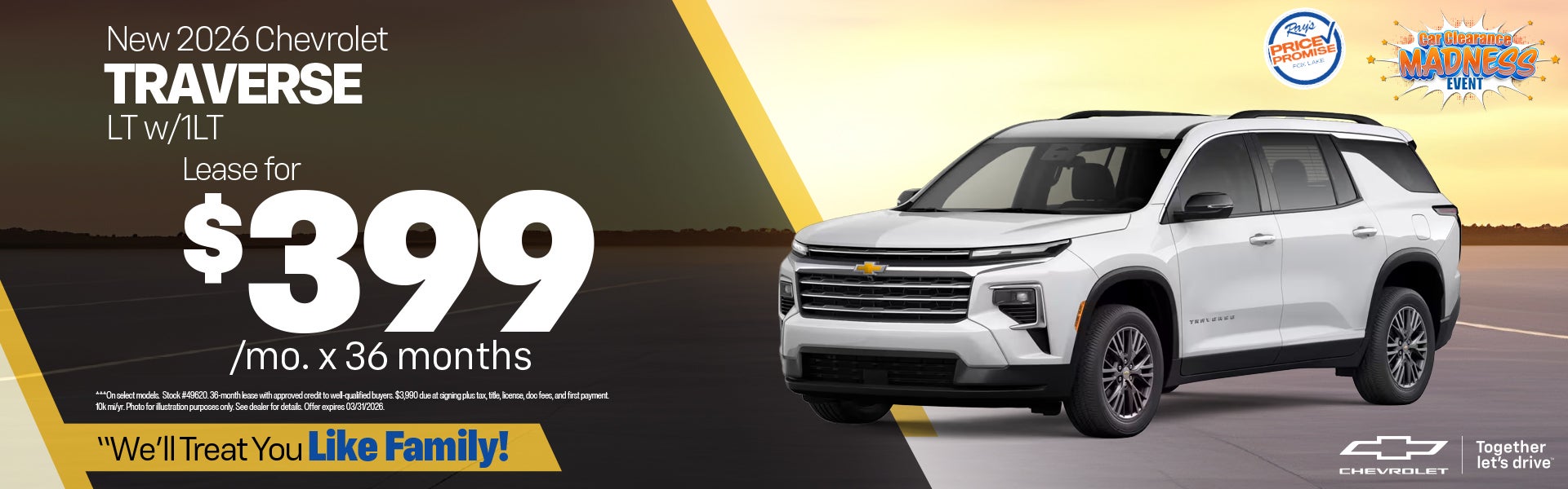 New 2026 Chevy Traverse LT w/1LT