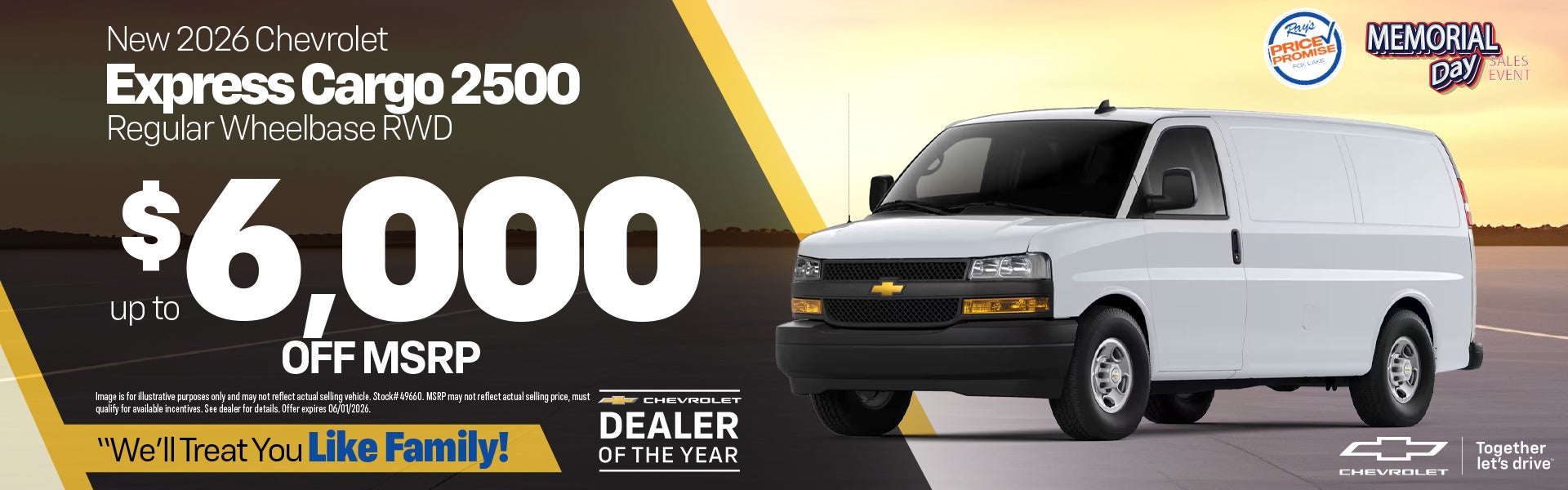 New 2026 Chevy Express Cargo 2500 RWD Regular Wheelbase