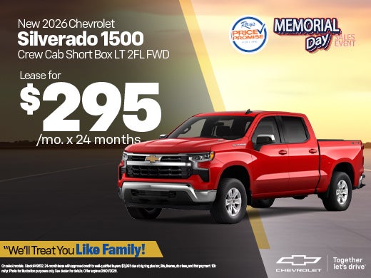 New 2026 Chevy Silverado Crew Cab Short Box LT 2FL FWD