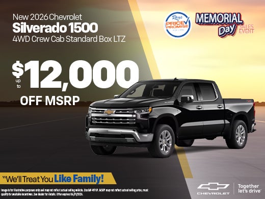 New 2026 Chevy Silverado 1500 4WD Crew Cab Short Box LTZ