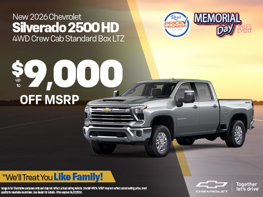 New 2026 Chevy Silverado 2500 HD 4WD Crew Cab Standard Box L